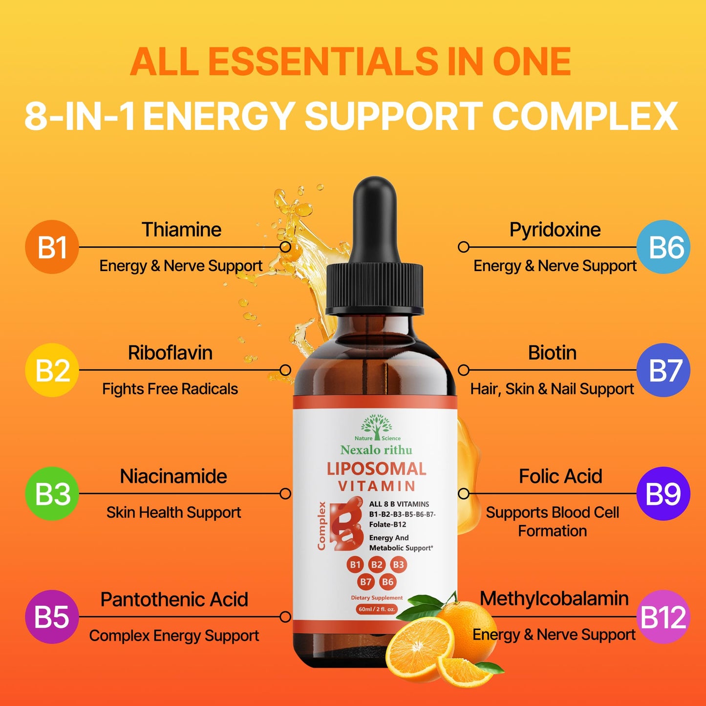 Frasco de Vitamina B Complejo con Tecnología Liposomal