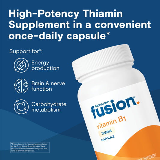 Frasco de vitamina b1 bariatric fusion 90 cápsulas