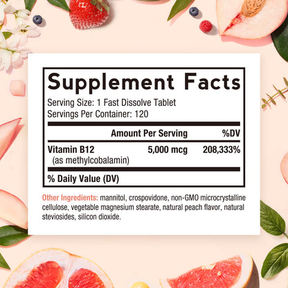 Frasco vitamina B12 Doctor's Recipes 120 tabletas disolución rápida