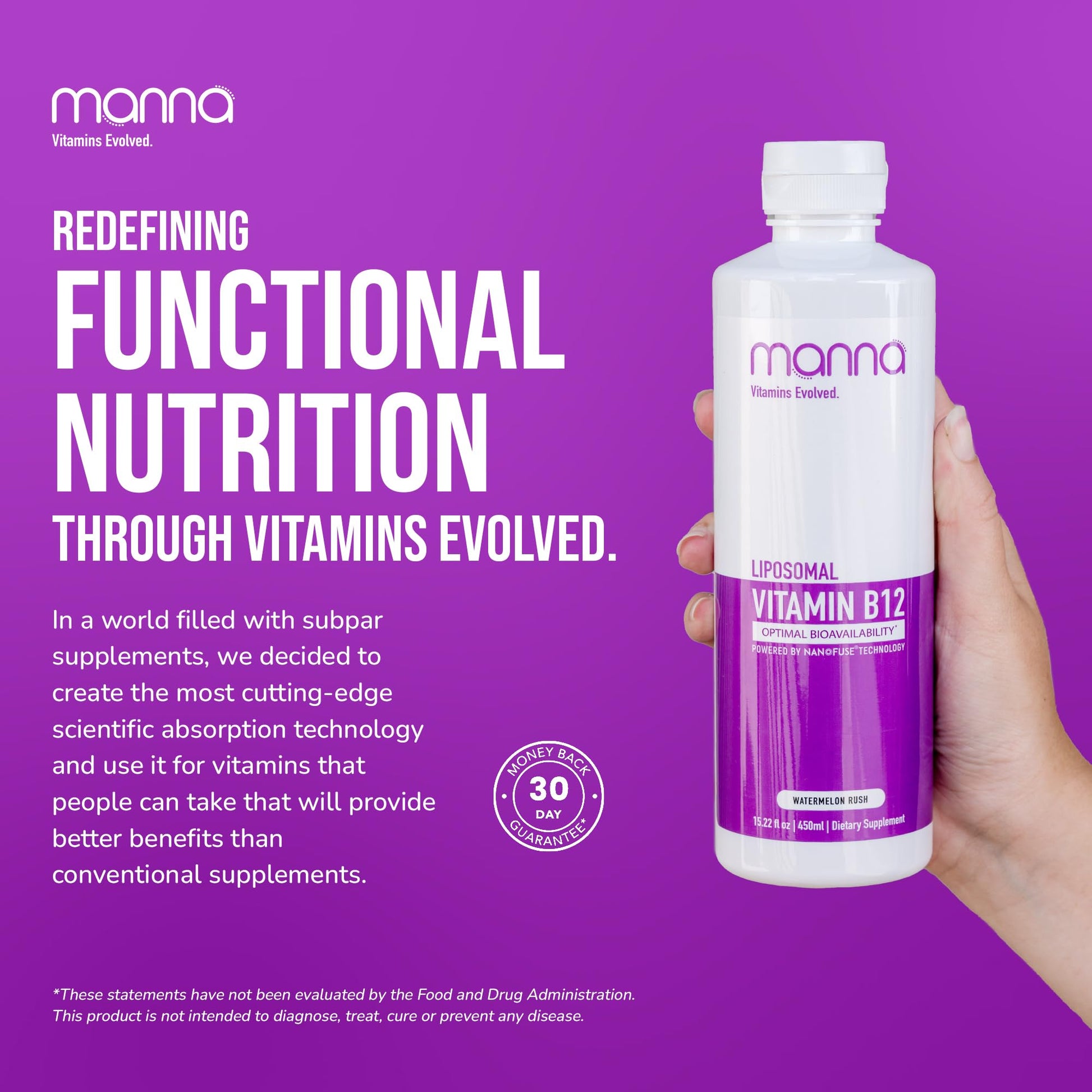 Frasco Vitamina B12 Liposomal Manna Vitamins Evolved alta absorción