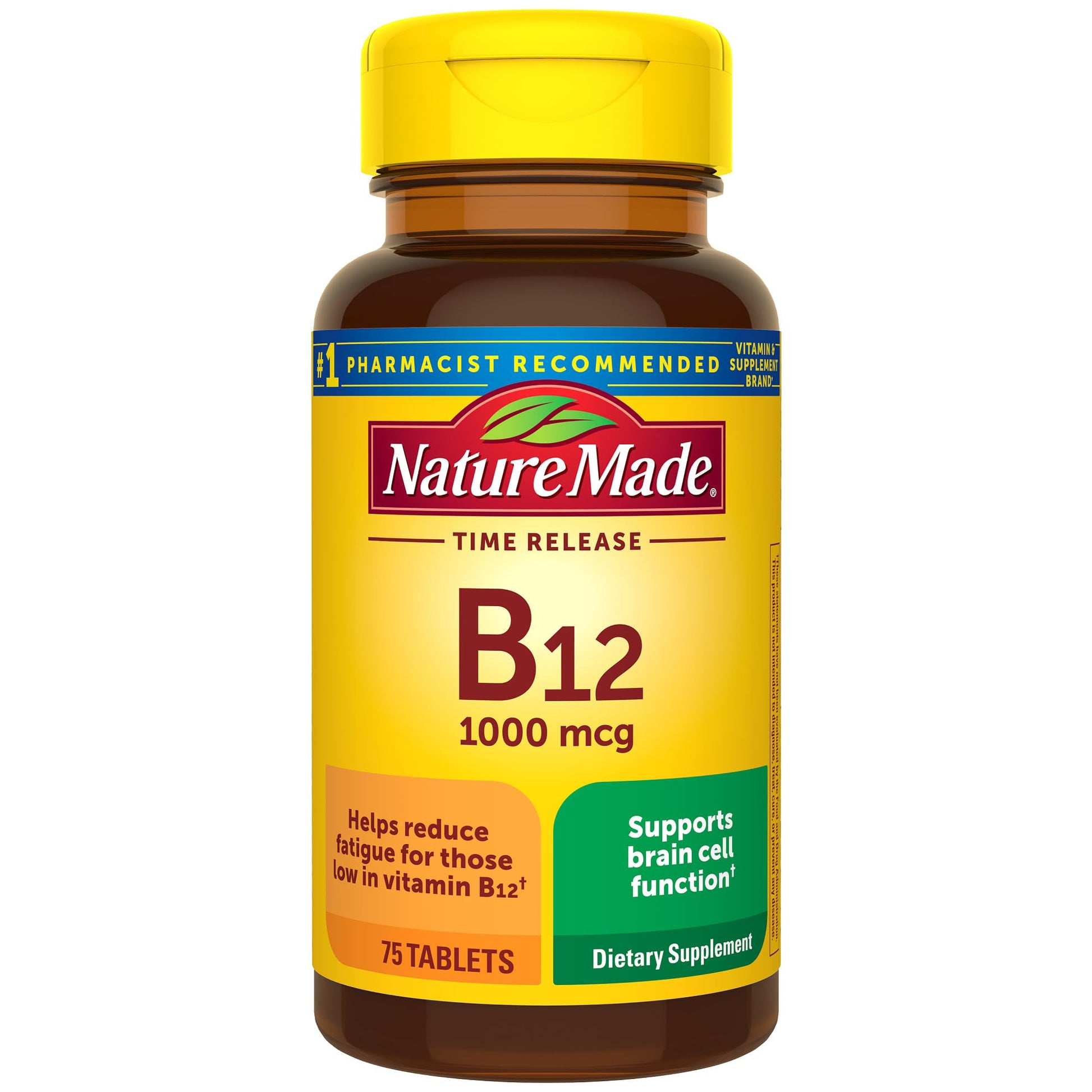 Frasco Vitamina B12 Nature Made 1000mcg 75 tabletas