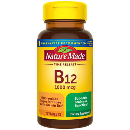 Frasco Vitamina B12 Nature Made 1000mcg 75 tabletas