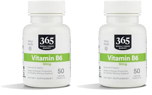 Frasco de vitamina B6 50 mg 365 Whole Foods Market 50 tabletas