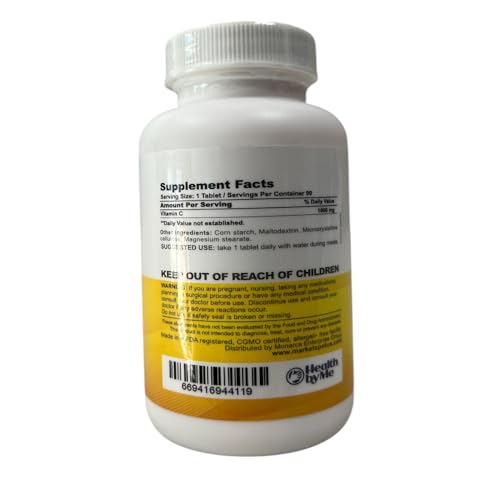 Frasco vitamina c 1000mg Health By Me suplemento antioxidante
