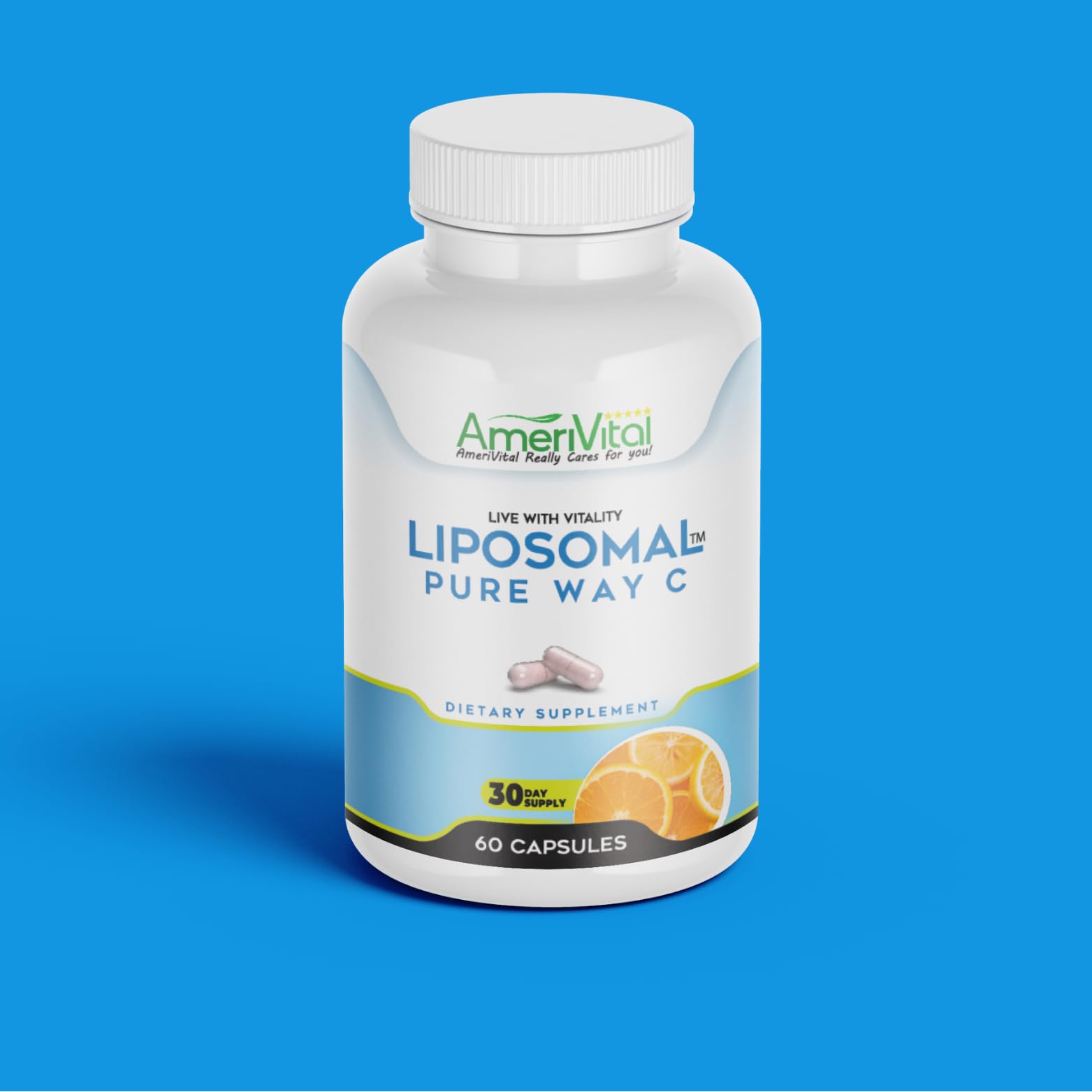 Frasco vitamina C liposomal AmeriVital para soporte inmunológico