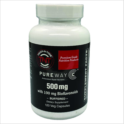 Frasco Vitamina C TOUGH-N-TONE 500mg PureWay-C cápsulas vegetales