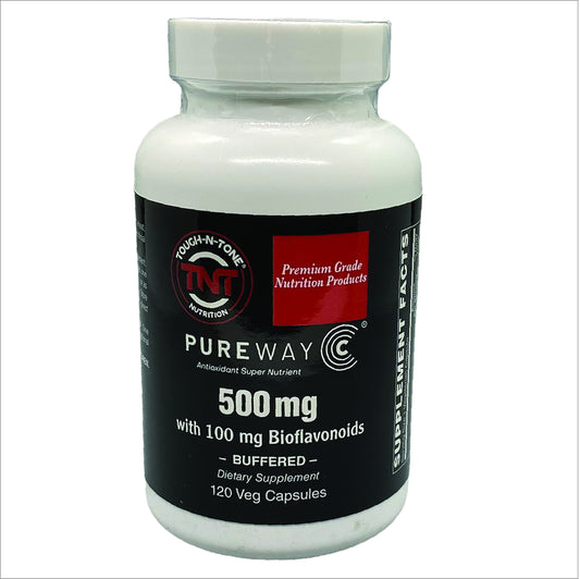 Frasco Vitamina C TOUGH-N-TONE 500mg PureWay-C cápsulas vegetales