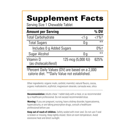 Frasco Vitamina D3 125 mcg masticable Integrative Therapeutics