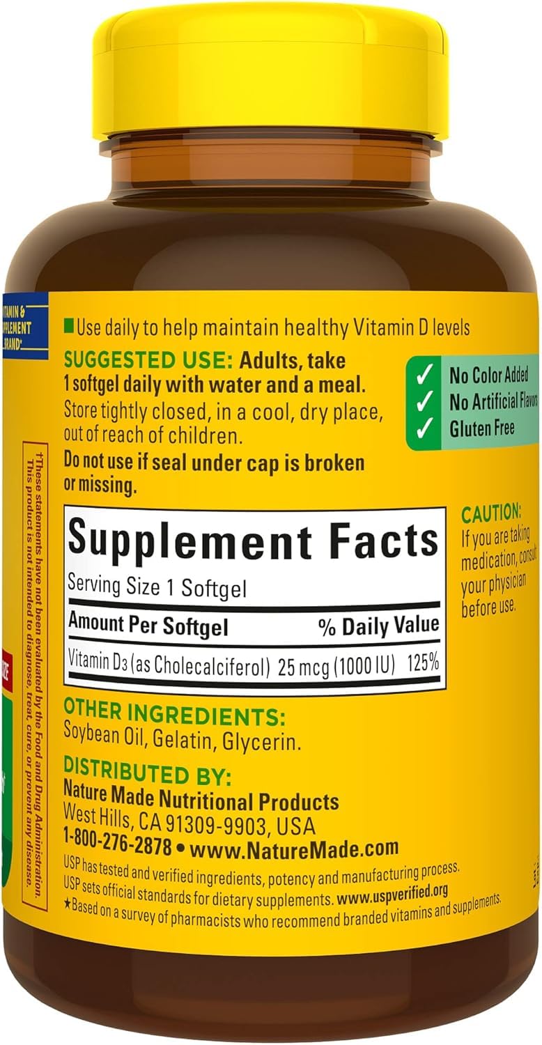 Frasco de Vitamina D3 con 300 cápsulas