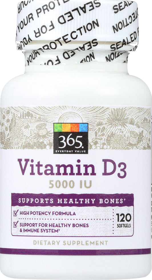 Frasco Vitamina D3 365 Everyday Value 120 cápsulas
