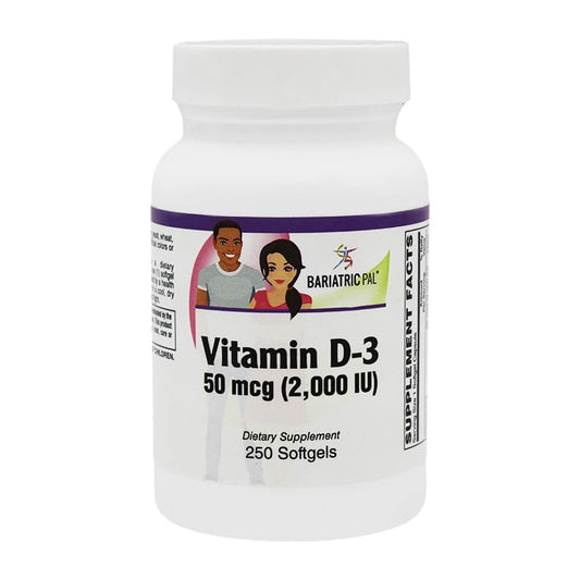 Frasco Vitamina D3 BariatricPal 2000 UI 250 cápsulas blandas