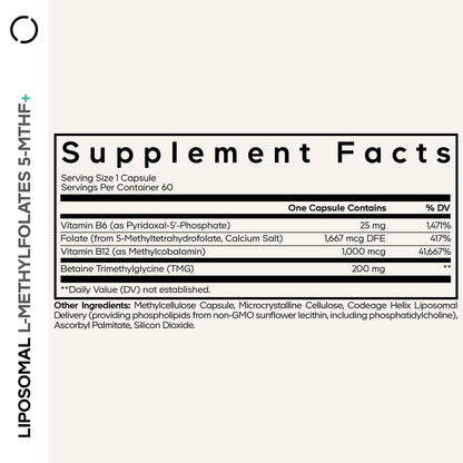 Frasco de vitaminas B activas con entrega liposomal