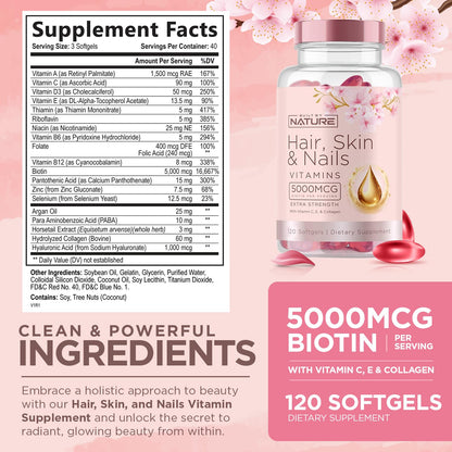 Frasco de vitaminas con biotina para uñas y piel