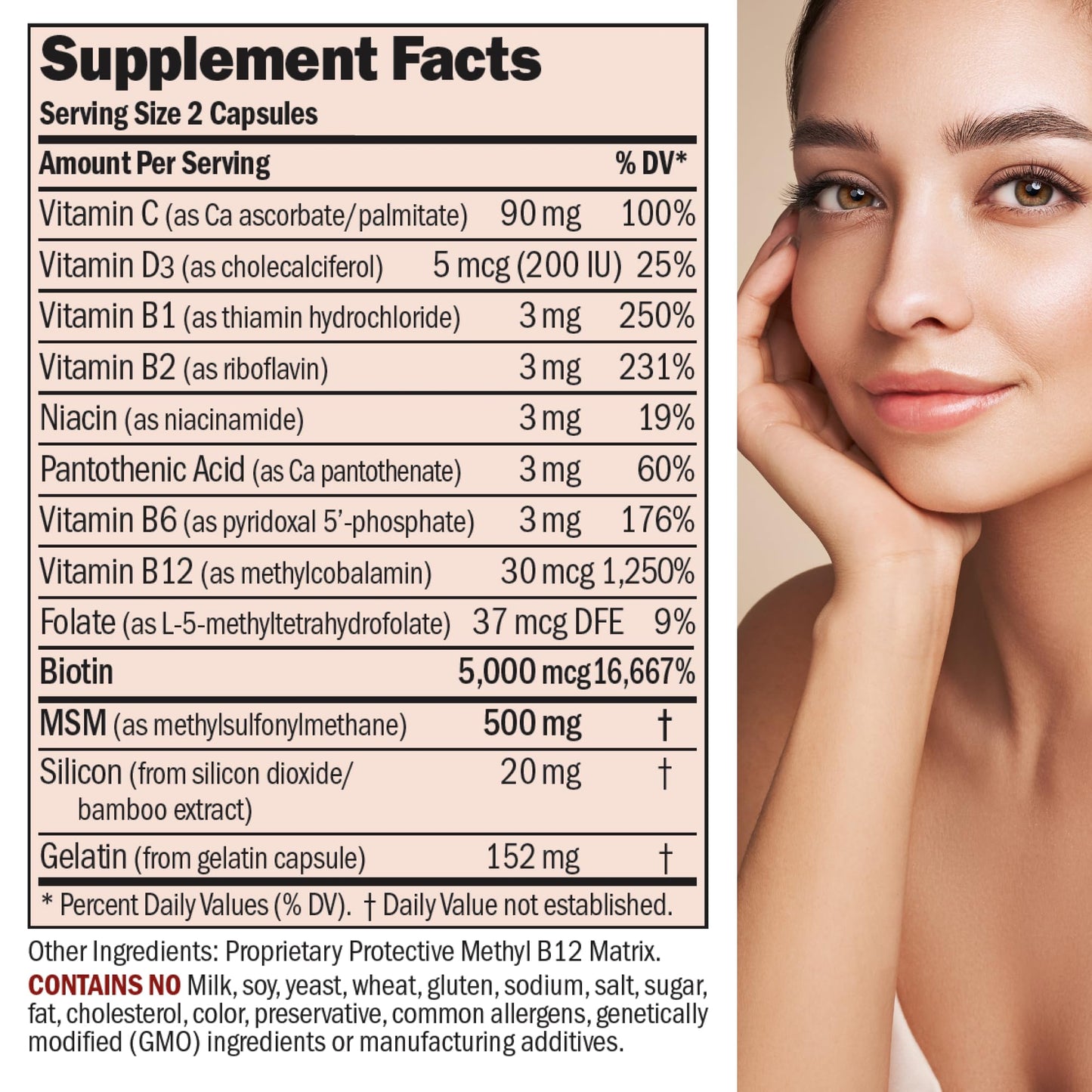 Frasco vitaminas para cabello piel y uñas sin aditivos Andrew Lessman