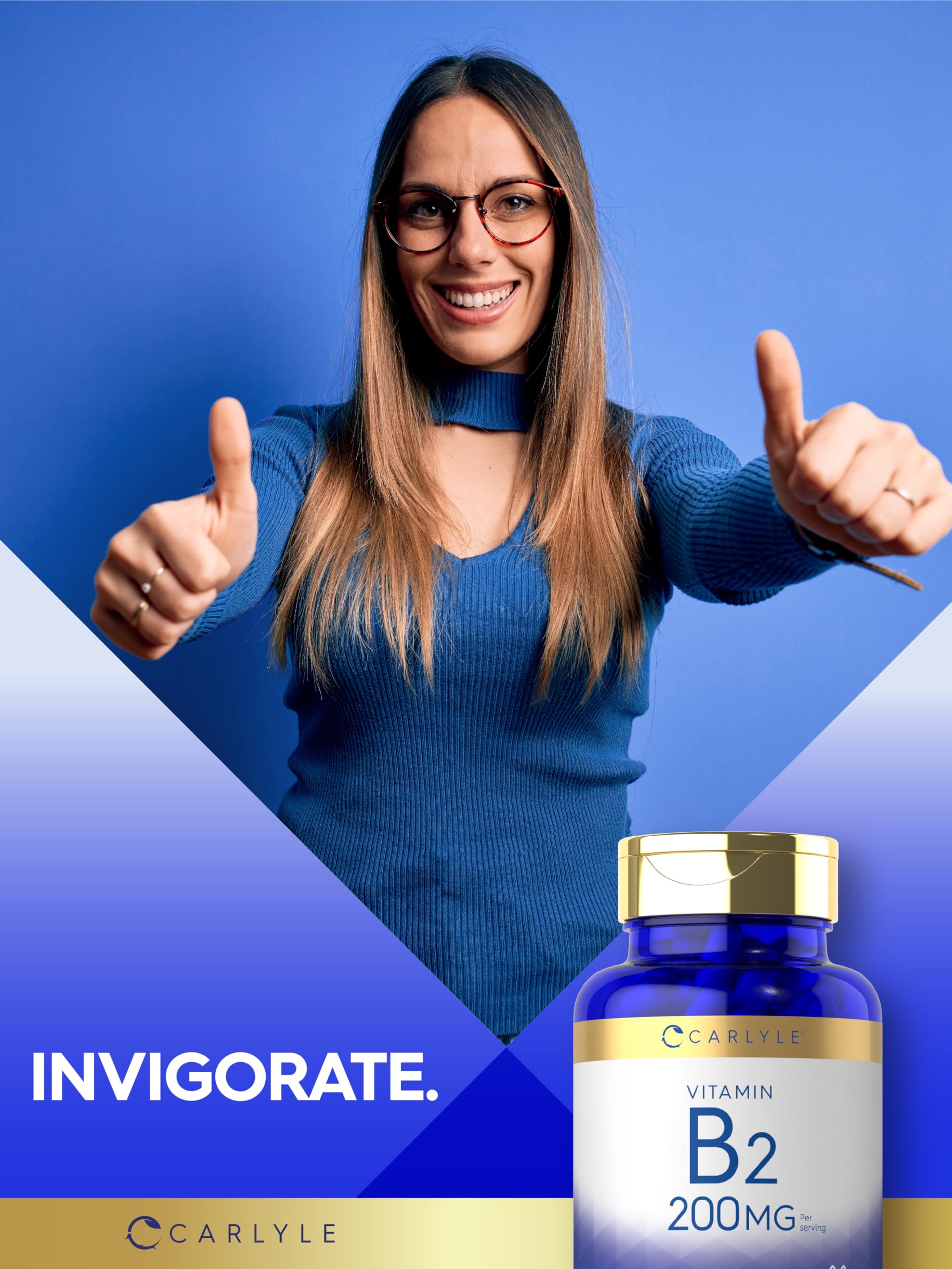 Frasco vitaminas Carlyle B2 Riboflavina 150 cápsulas