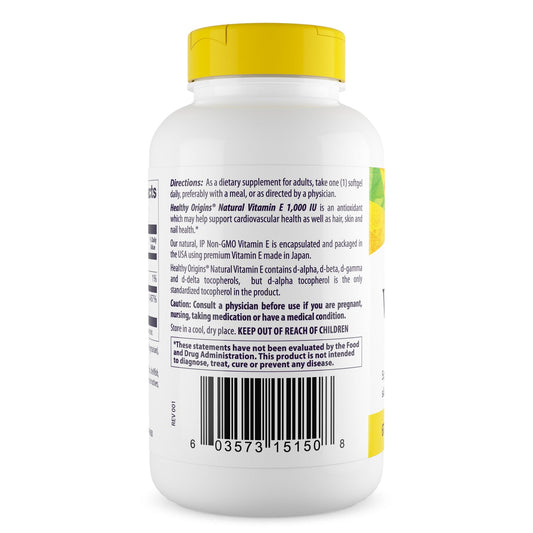 Frasco vitaminas E Healthy Origins 120 cápsulas
