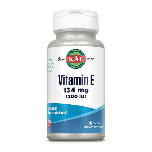 Frasco vitaminas KAL E-200 D-Alpha tocoferol 200 UI 90 caps