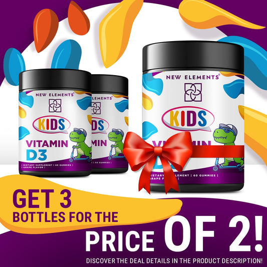 Frasco de vitaminas masticables D3 para niños