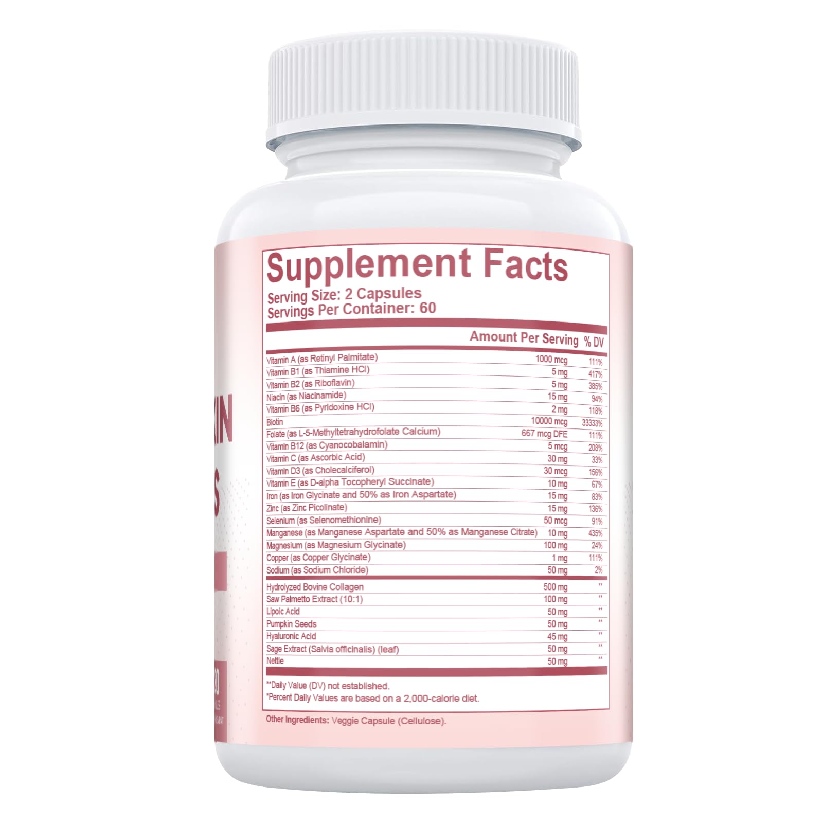 Frasco vitaminas Migcopat con biotina colágeno y ácido hialurónico