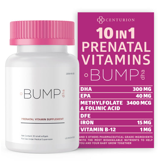 Frasco vitaminas prenatales centurion labs premium 30 softgels