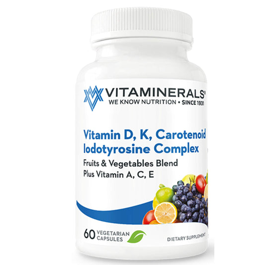 Frasco Vitaminerals vitamina d3 k complejo 60 cápsulas vegetales