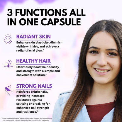 Frasco Vitboost cápsulas para crecimiento de cabello y piel saludable