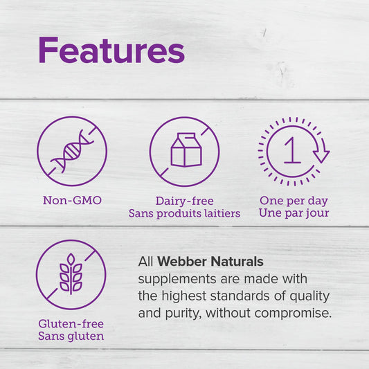 Frasco Webber Naturals cápsulas blandas Vitamina K2 y D3