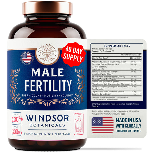 Frasco WINDSOR BOTANICALS suplemento fertilidad masculina