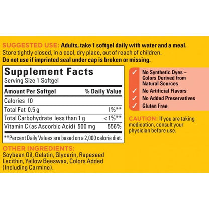 Frasco de wodobe cápsulas vitamina C 500mg soporte inmunológico