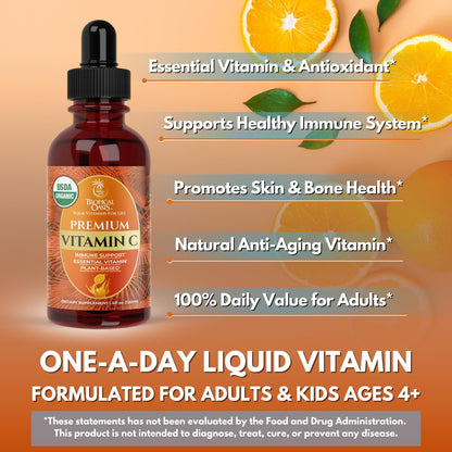 Frasco y gotas Vitamin C Tropical Oasis orgánico