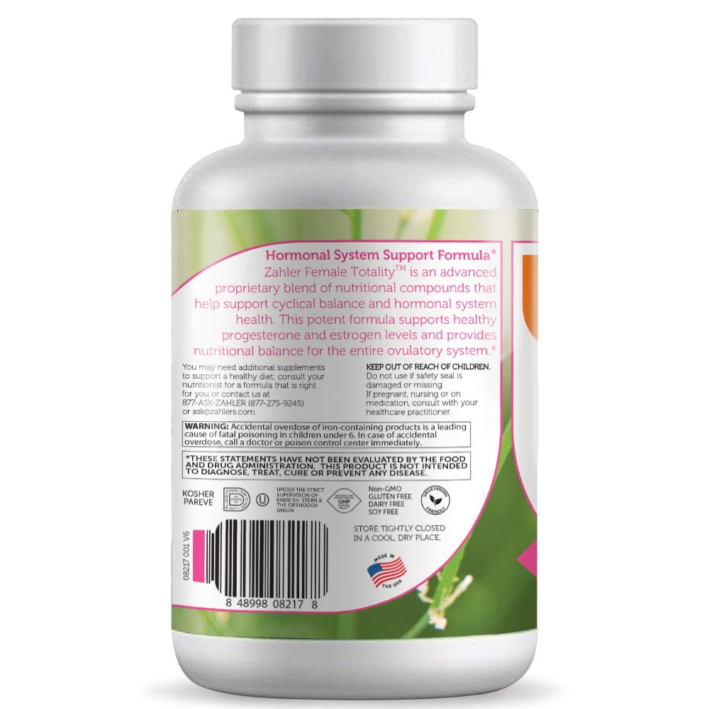 Frasco Zahler Female Totality suplemento hormonal para mujeres