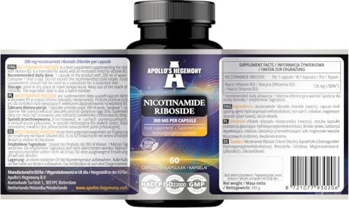 Frasco Apollo's Hegemony cápsulas vitamina B3 suplemento