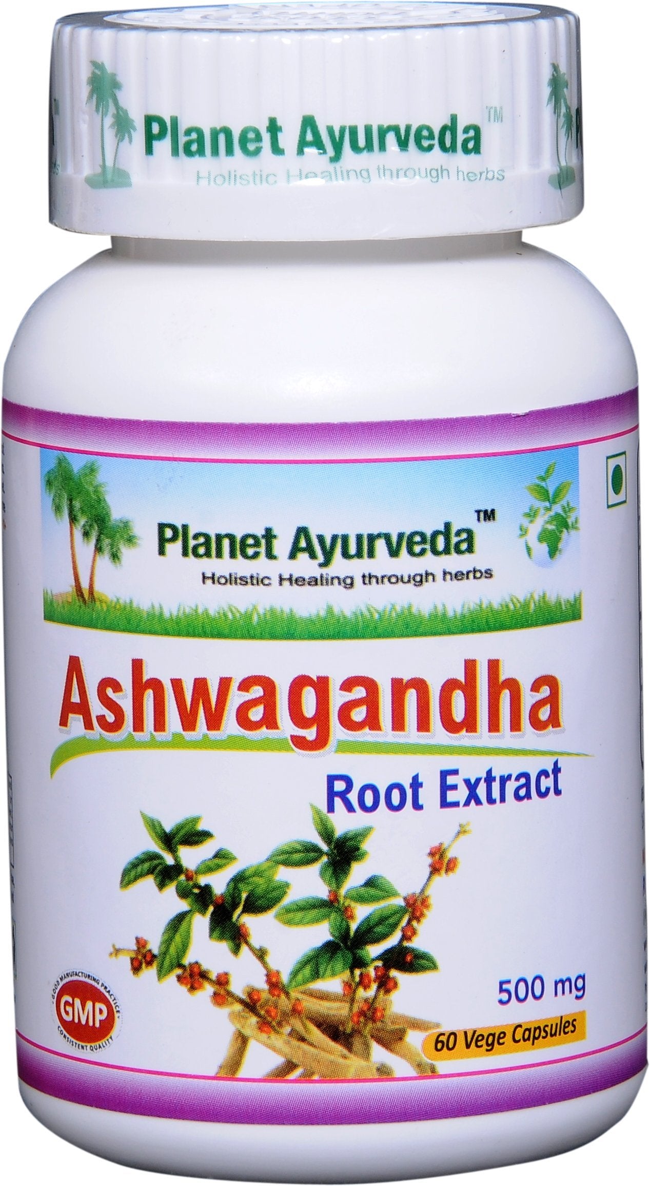 Frascos de cápsulas Ashwagandha 500mg