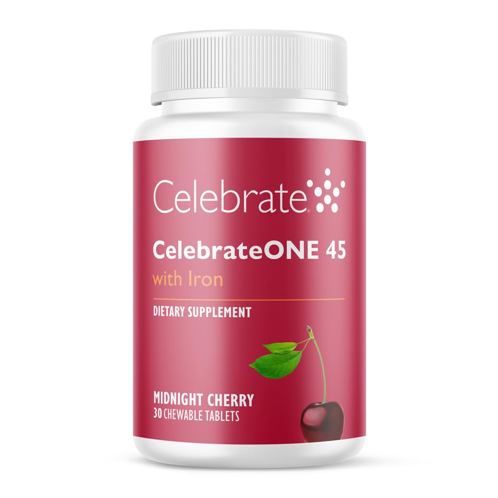 Frasco CelebrateONE 45 vitaminas masticables sabor cereza