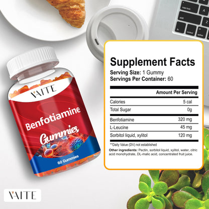 Frasco gomitas Benfotiamina para energía y metabolismo