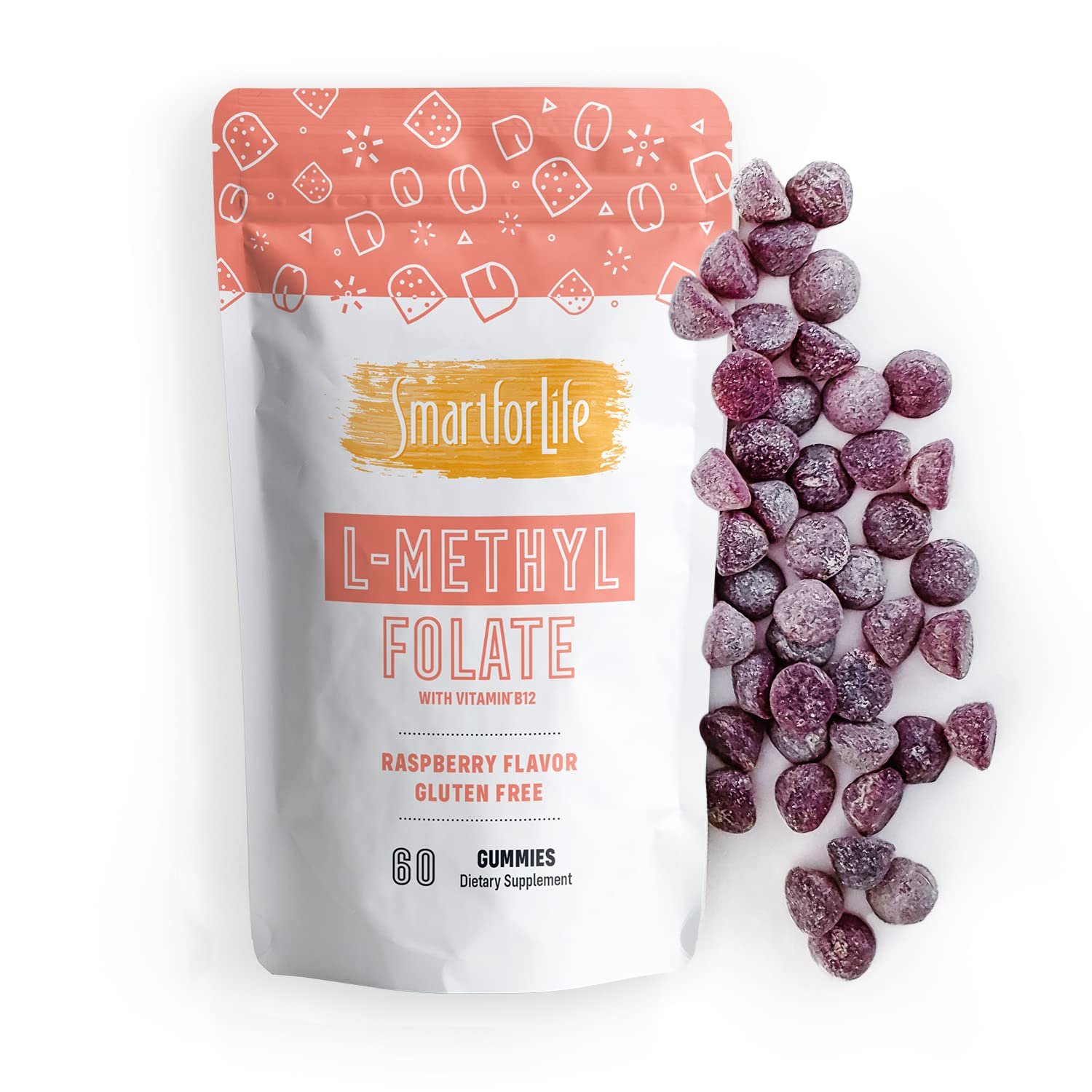 Frascos y gomitas de Smart for Life L-metilfolato 1mg
