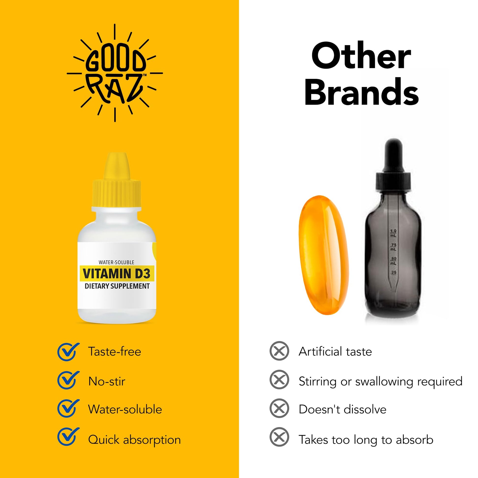 Frascos Good Raz D3 líquido soluble en agua para adultos