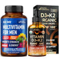 Frasco de gotas de vitamina D3 K2 NUTRAHARMONY para hombres