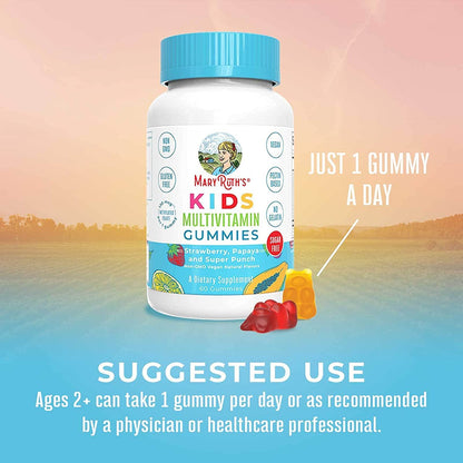 Frascos de multivitaminas MaryRuth Organics para niños y niñas 2 anos en adelante