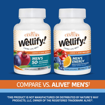 Frascos de multivitaminas Wellify para hombre