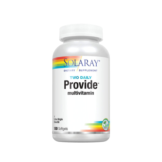 Frasco de multivitamínico Solaray Provide 180 cáps.