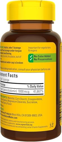 Frascos Nature Made vitamina b-12 sublingual 1000 mcg