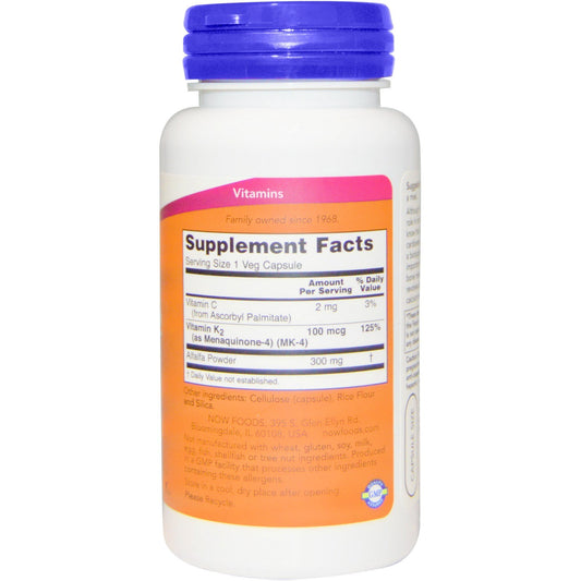 Frascos NOW Foods vitamina k-2 100 mcg
