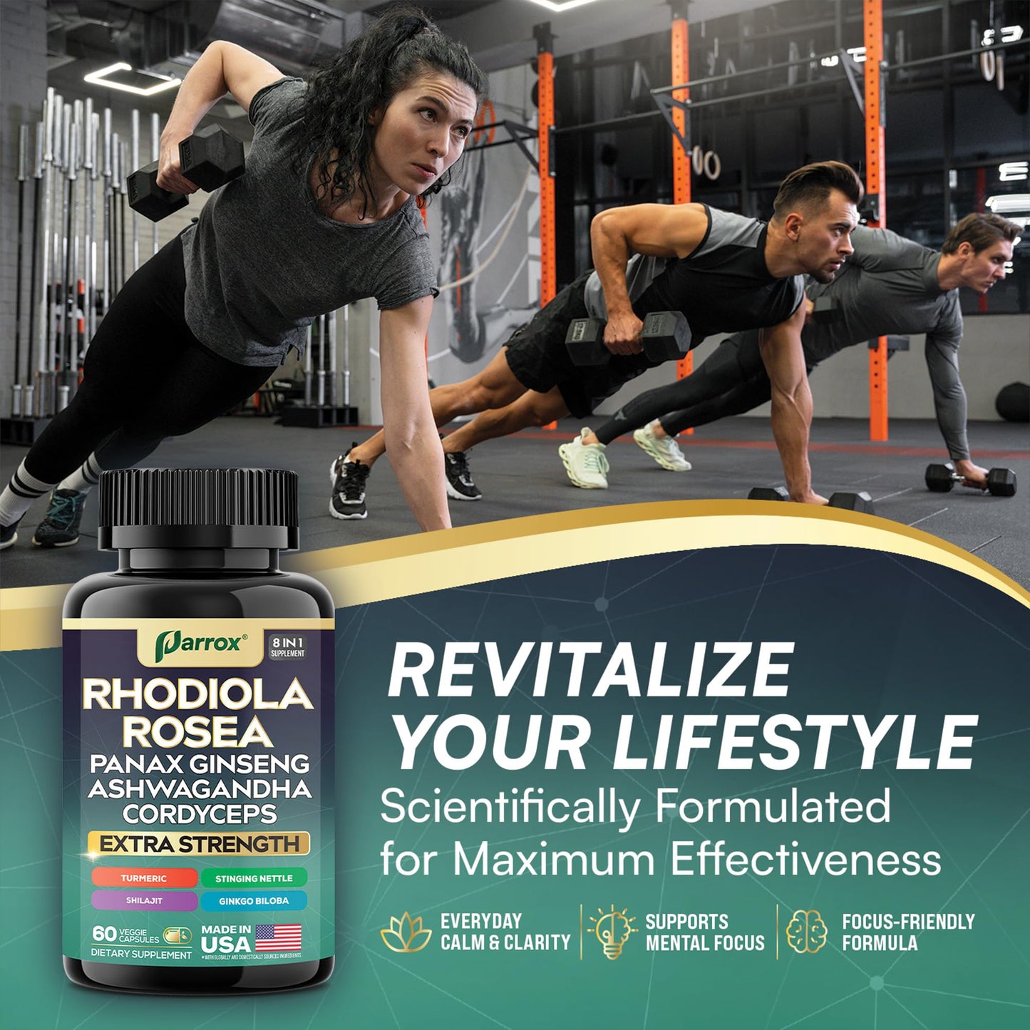 Frascos Parrox con vitamina D3 y zinc para energía limpia
