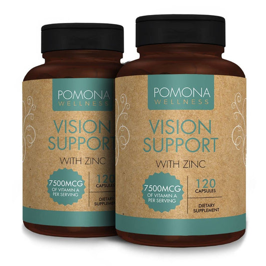 Frascos Pomona Wellness soporte visual multivitaminas