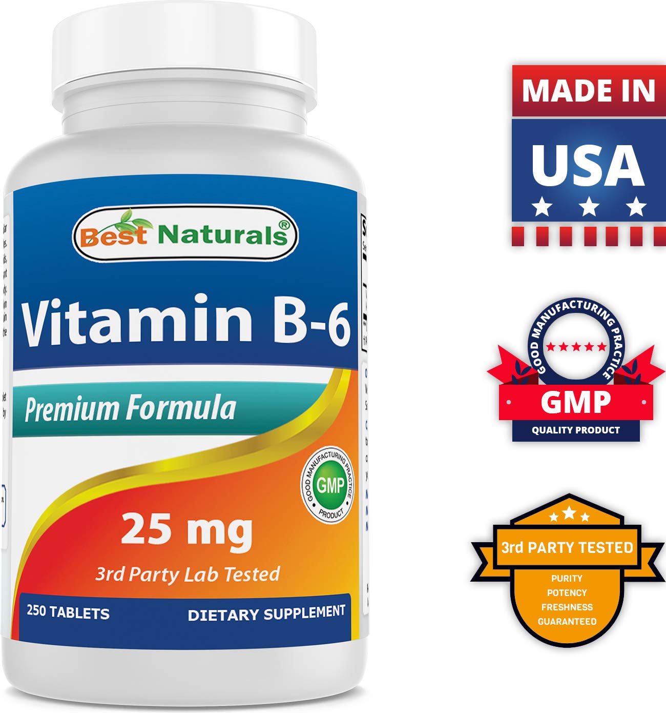 Frascos suplementarios B1 y B6 Best Naturals lado