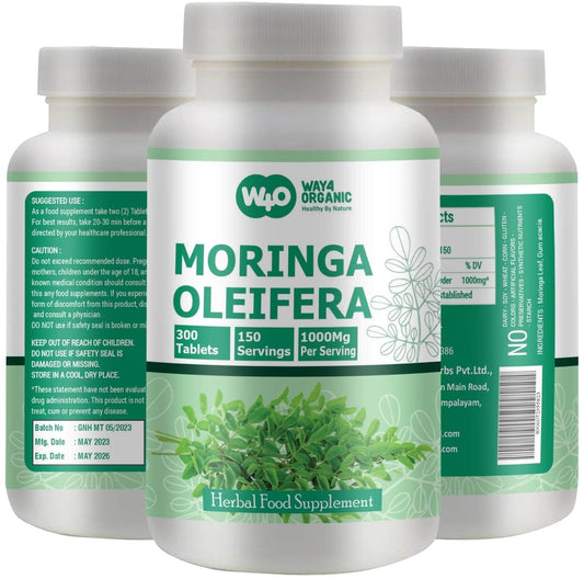 Frascos de suplemento herbal moringa 300 pastillas