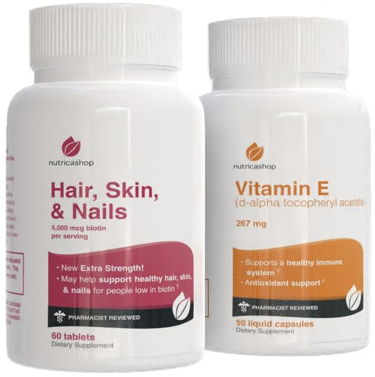Frascos de suplemento NUTRICASHOP belleza cabello, piel y uñas