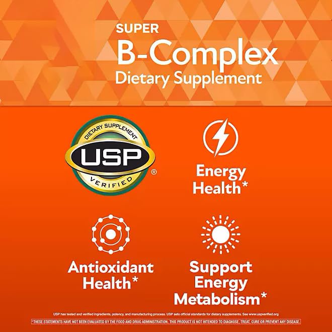 Frascos de 300 tabletas Super Complejo B para salud y energía