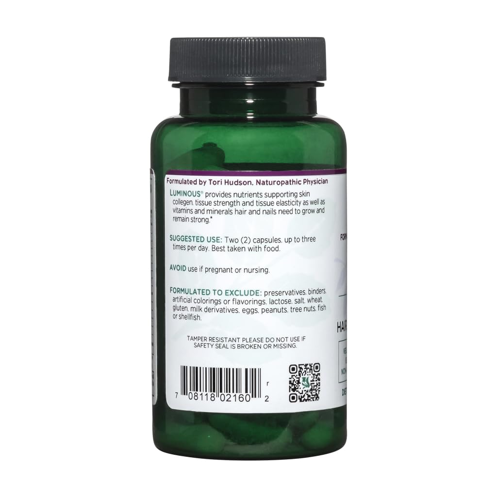 frascos traseros luminaria con tabla nutricional